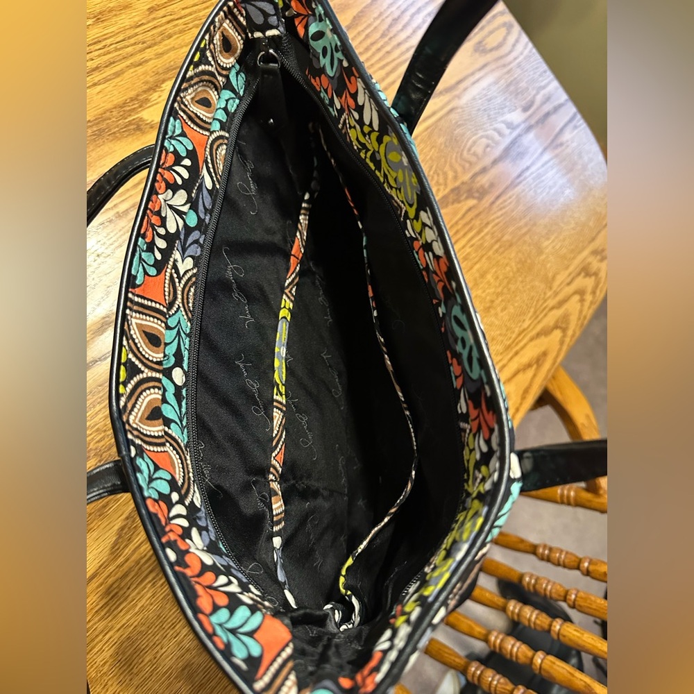 Vera Bradley Black and Multicolor Patterned Tote - Picture 3 of 3